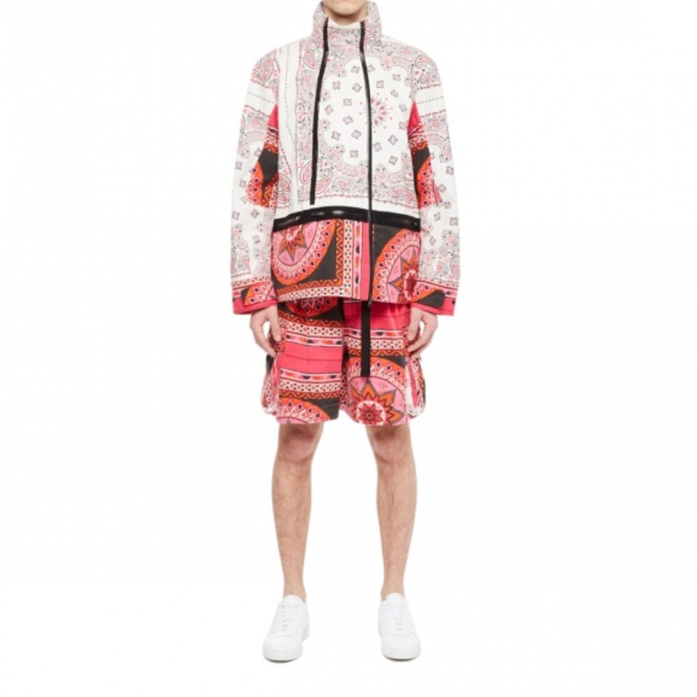 BNWT SS22 SACAI PINK GEOMETRIC PRINTED SHORTS 1